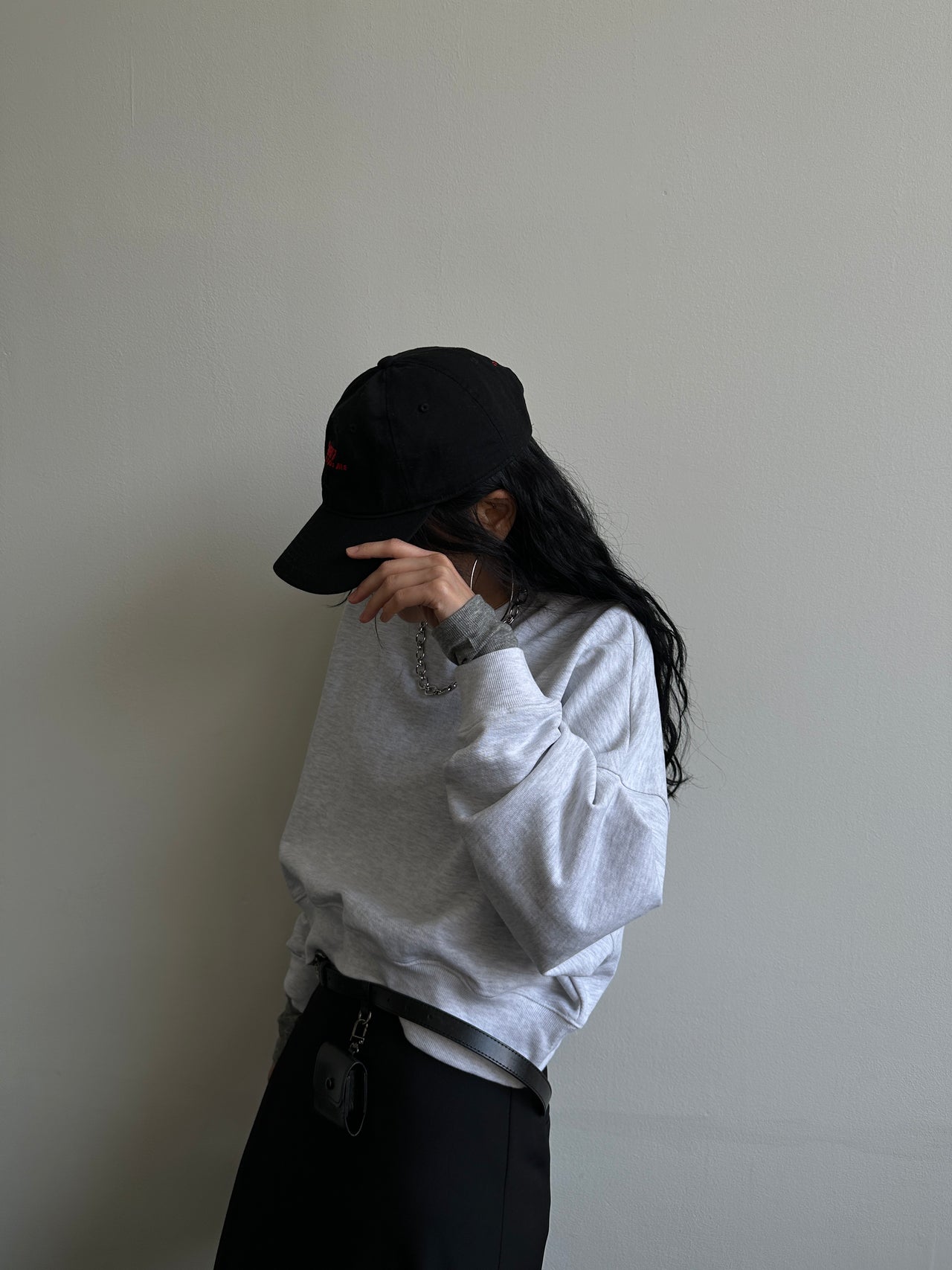 Cropped cotton sweatshirt