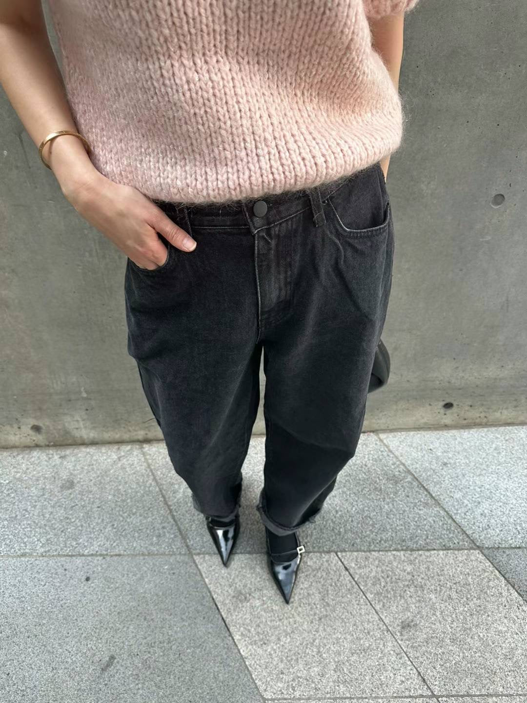 Tapered Black Jeans