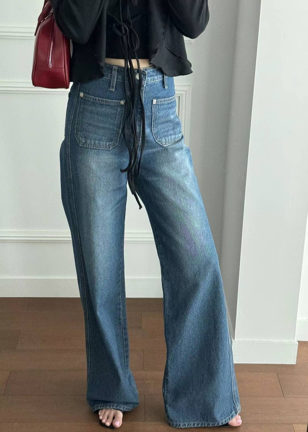 Front Pocket Wide-legs Jeans