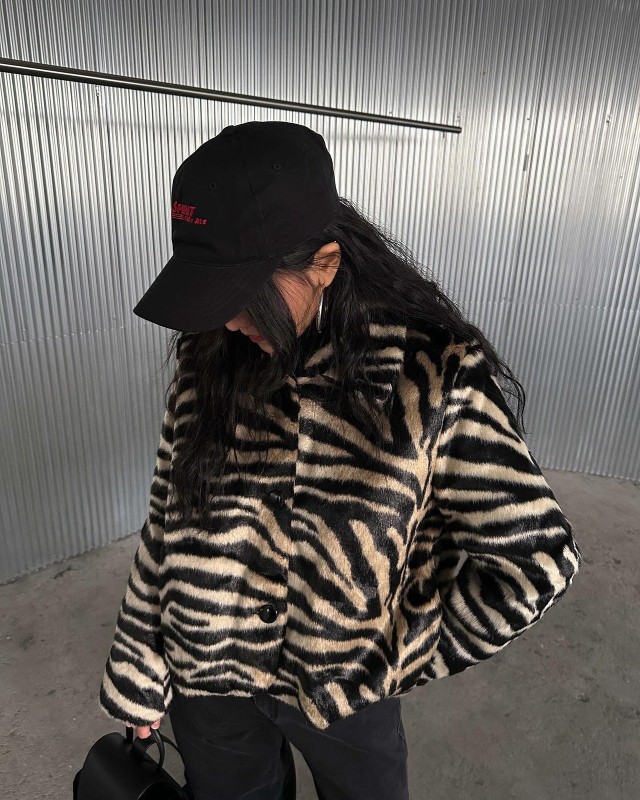 Zebra Faux Fur Jacket