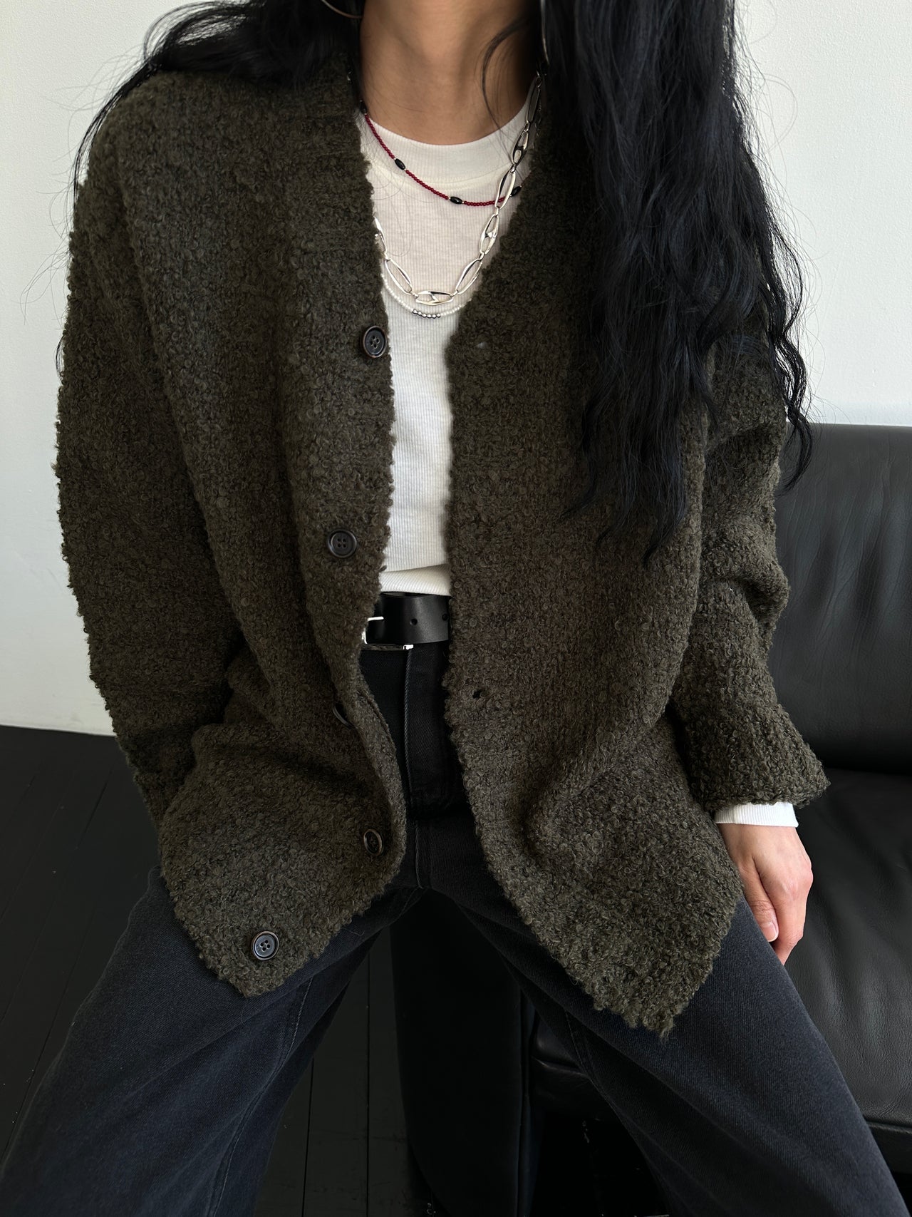 Olive Knitwear Jacket