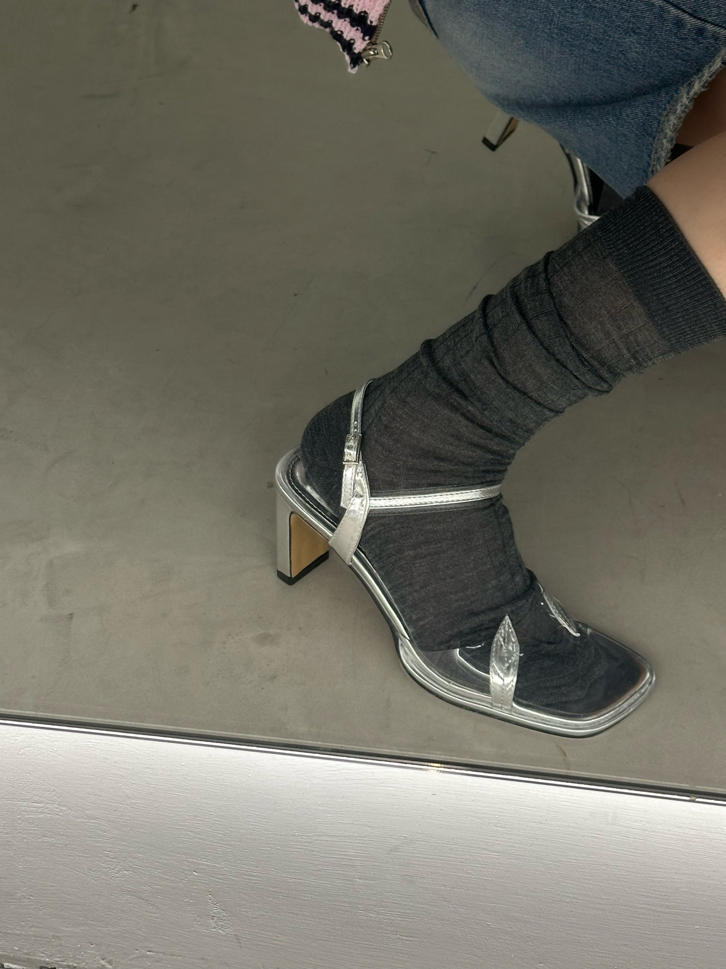 transparent Strap heels
